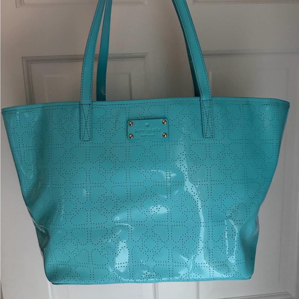 Kate Spade Turquoise Perforated Tote